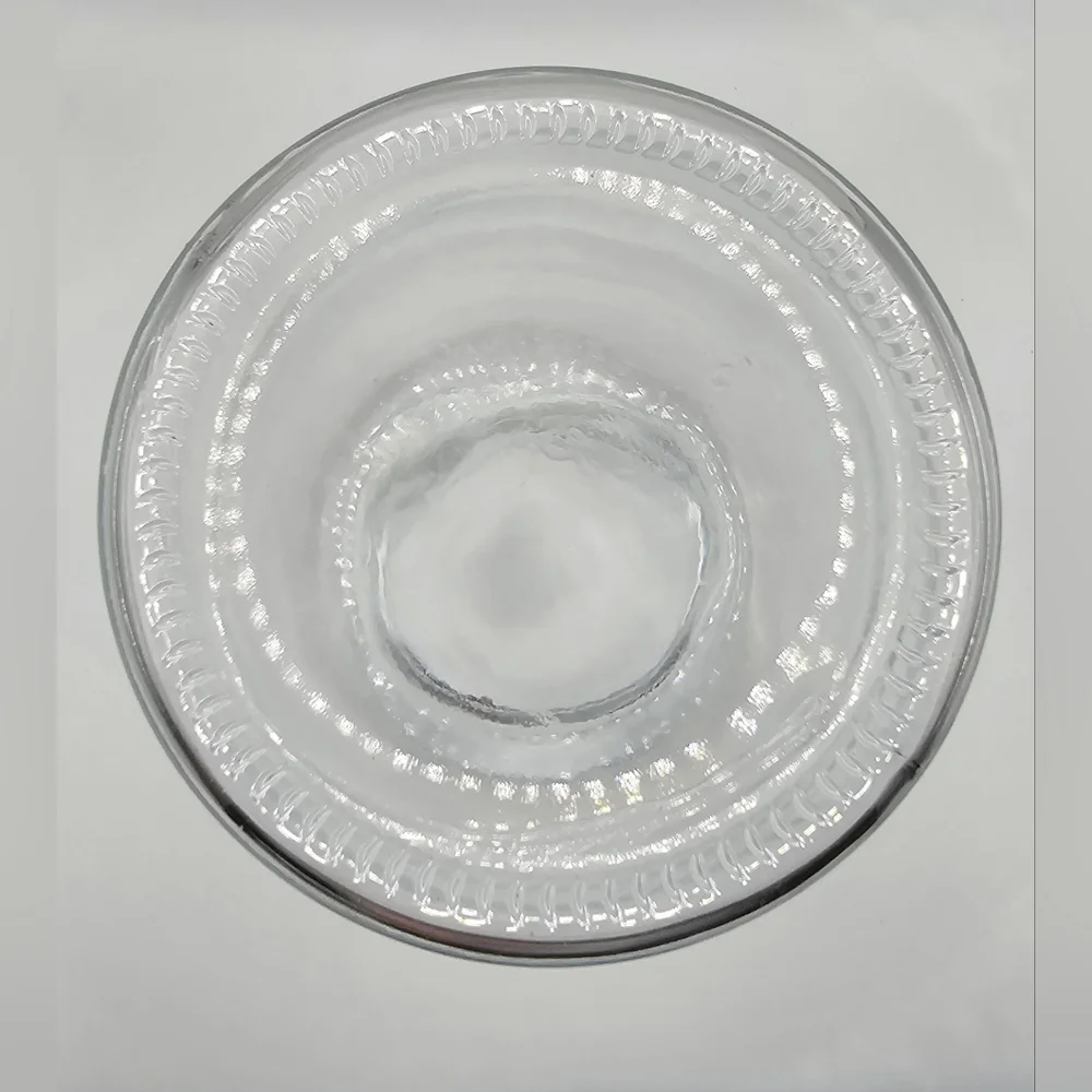 Pressed Chunky Clear Glass Vase 8